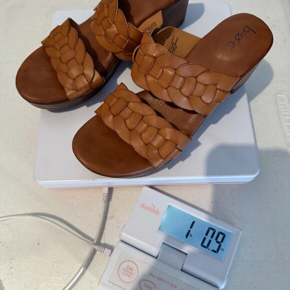 BOC by Born Jillian Block Heel Double Strap Slide Sandal Tan Size 7 Summer Retro - Picture 10 of 10